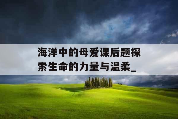 海洋中的母爱课后题探索生命的力量与温柔_