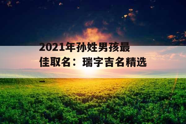 2021年孙姓男孩最佳取名：瑞字吉名精选_