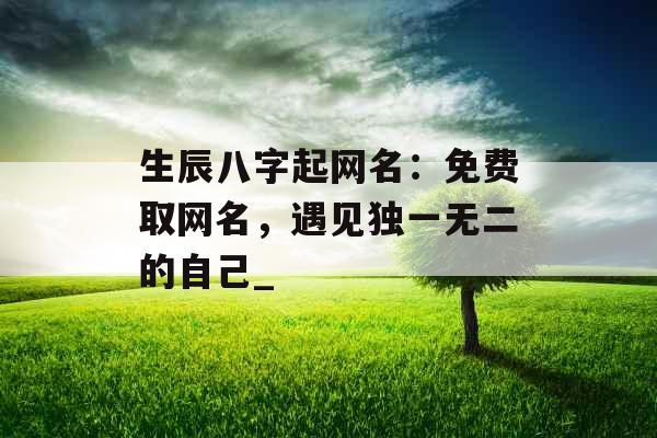 生辰八字起网名：免费取网名，遇见独一无二的自己_