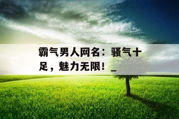 霸气男人网名：骚气十足，魅力无限！_