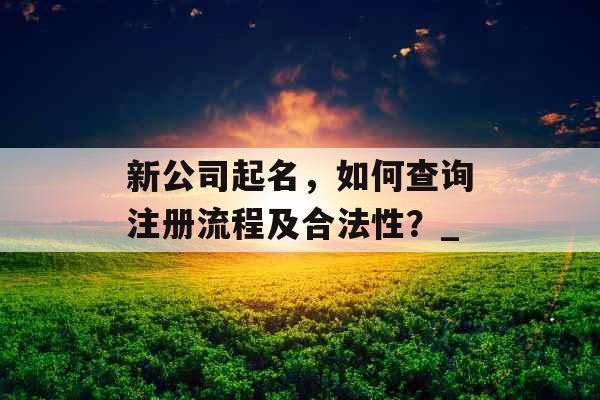 新公司起名，如何查询注册流程及合法性？_