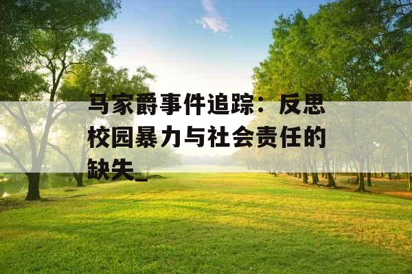 马家爵事件追踪：反思校园暴力与社会责任的缺失_