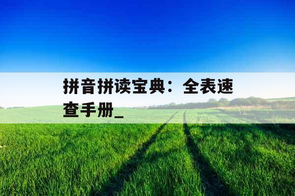 拼音拼读宝典：全表速查手册_