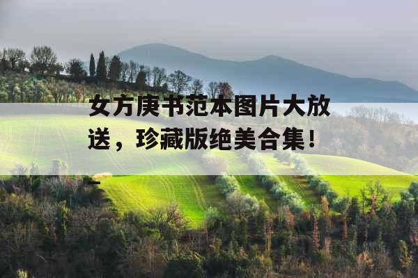 女方庚书范本图片大放送，珍藏版绝美合集！_