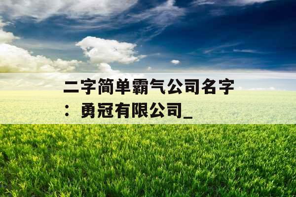 二字简单霸气公司名字：勇冠有限公司_