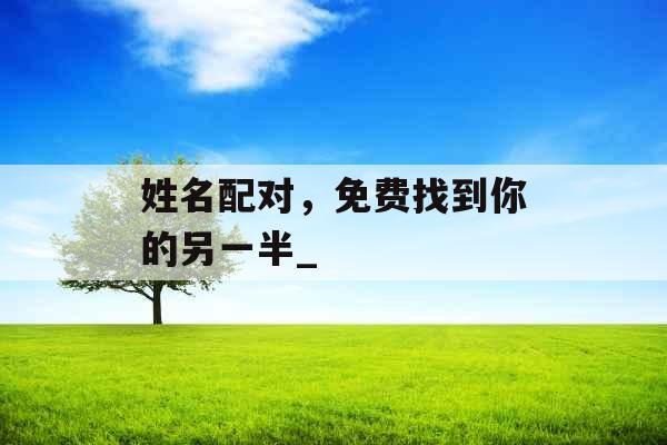 姓名配对，免费找到你的另一半_