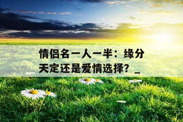 情侣名一人一半：缘分天定还是爱情选择？_