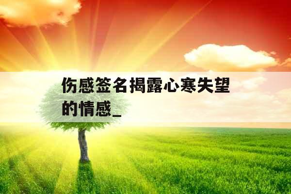 伤感签名揭露心寒失望的情感_
