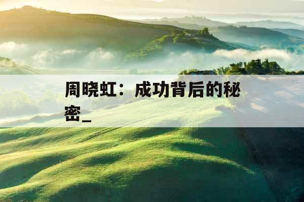周晓虹：成功背后的秘密_