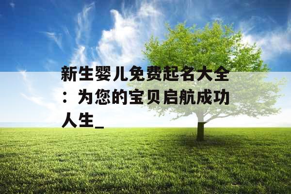 新生婴儿免费起名大全：为您的宝贝启航成功人生_