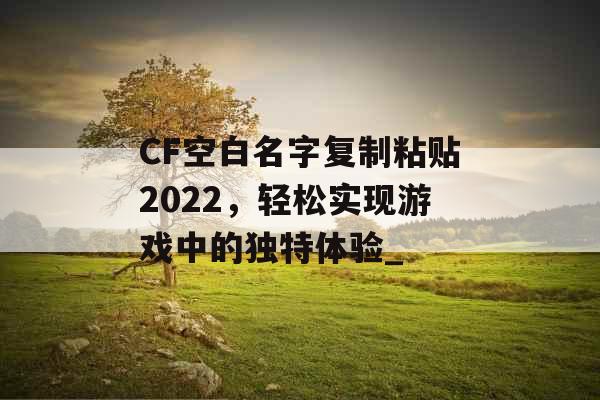CF空白名字复制粘贴2022，轻松实现游戏中的独特体验_