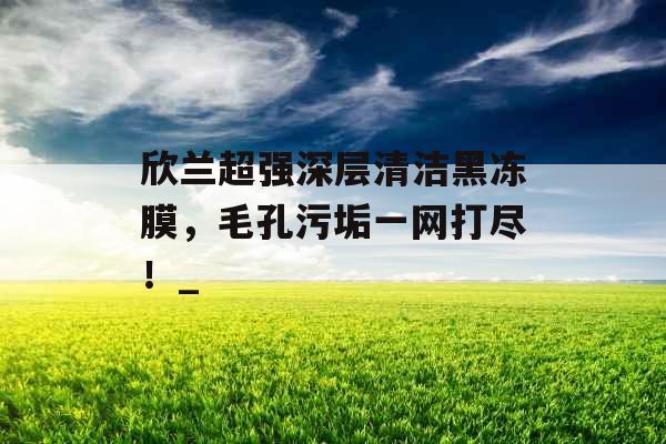 欣兰超强深层清洁黑冻膜，毛孔污垢一网打尽！_