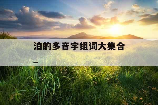 泊的多音字组词大集合_