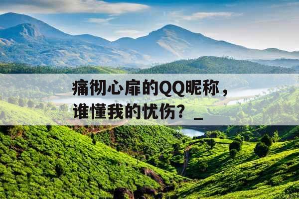 痛彻心扉的QQ昵称，谁懂我的忧伤？_
