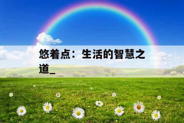 悠着点：生活的智慧之道_