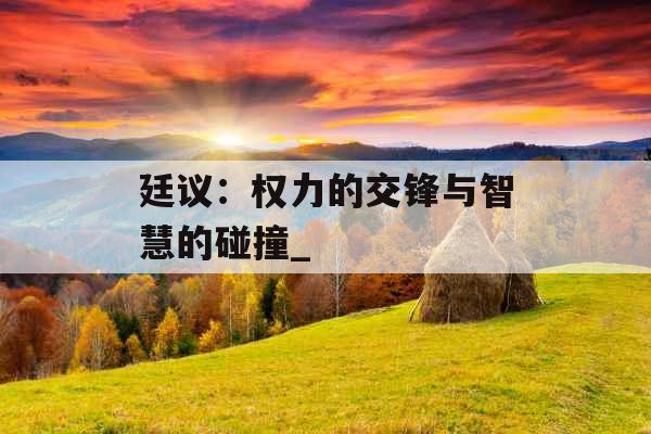 廷议：权力的交锋与智慧的碰撞_