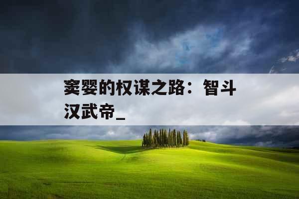 窦婴的权谋之路：智斗汉武帝_