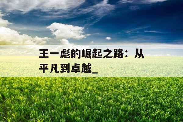 王一彪的崛起之路：从平凡到卓越_