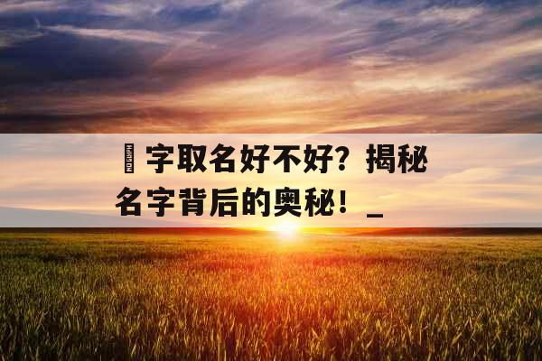 曌字取名好不好？揭秘名字背后的奥秘！_