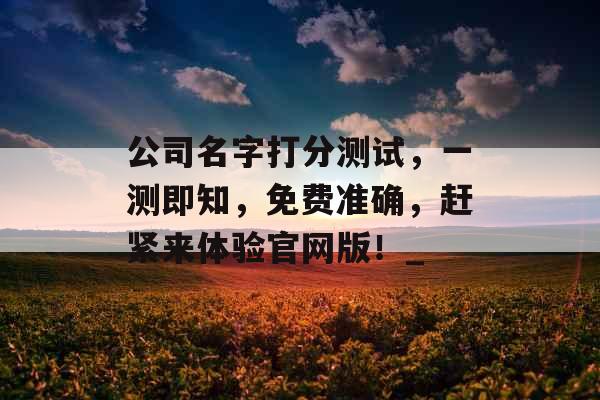 公司名字打分测试，一测即知，免费准确，赶紧来体验官网版！_