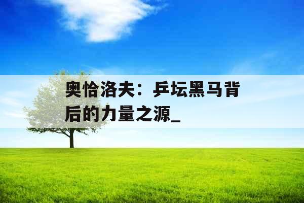 奥恰洛夫：乒坛黑马背后的力量之源_