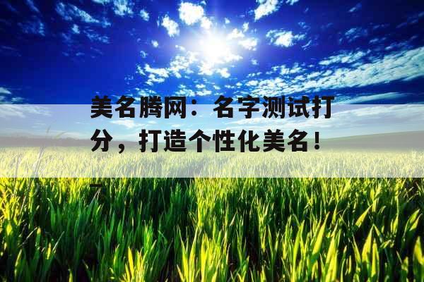 美名腾网：名字测试打分，打造个性化美名！_