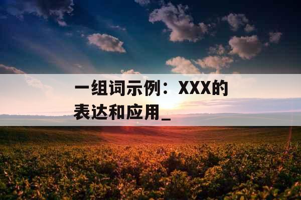 一组词示例：XXX的表达和应用_