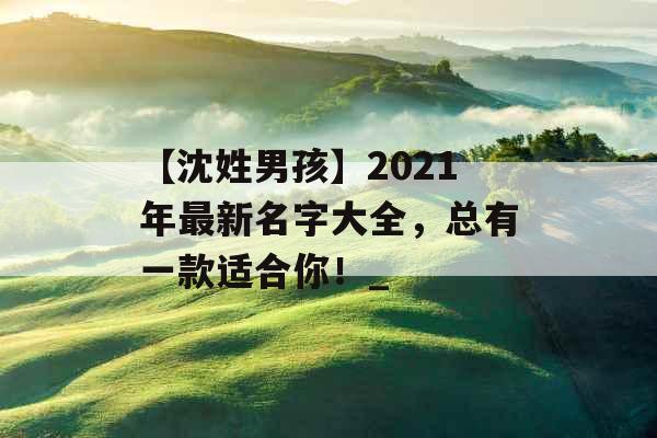 【沈姓男孩】2021年最新名字大全，总有一款适合你！_