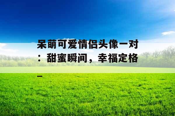 呆萌可爱情侣头像一对：甜蜜瞬间，幸福定格_