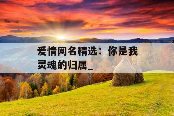 爱情网名精选：你是我灵魂的归属_