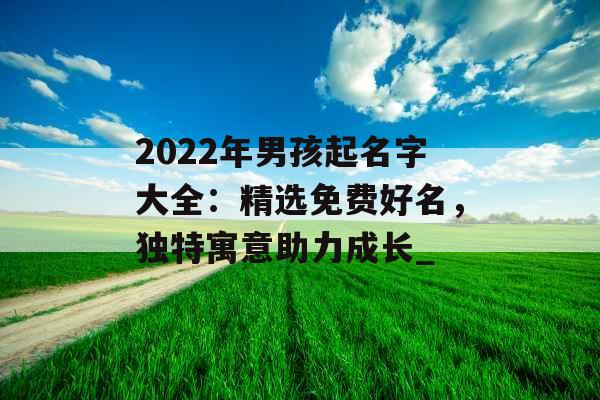 2022年男孩起名字大全：精选免费好名，独特寓意助力成长_