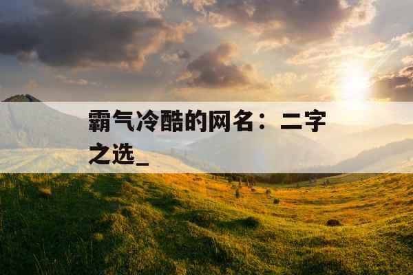 霸气冷酷的网名：二字之选_