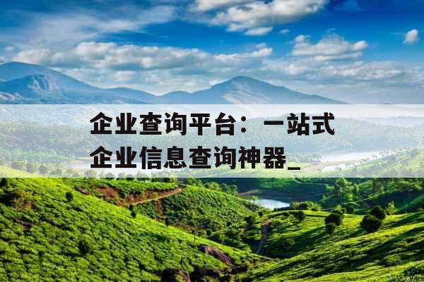 企业查询平台：一站式企业信息查询神器_