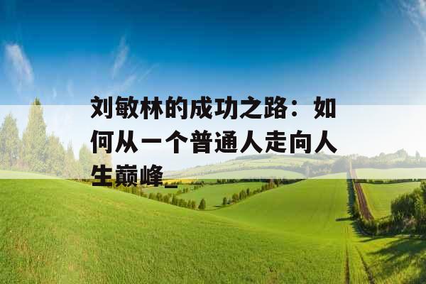 刘敏林的成功之路：如何从一个普通人走向人生巅峰_