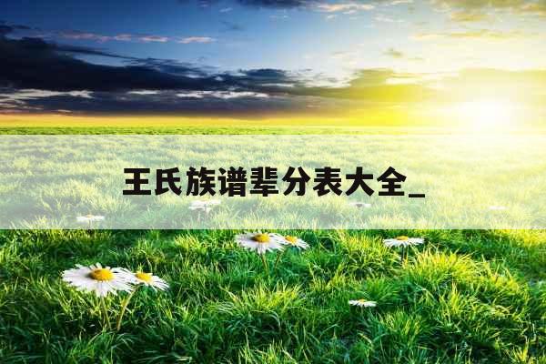 王氏族谱辈分表大全_
