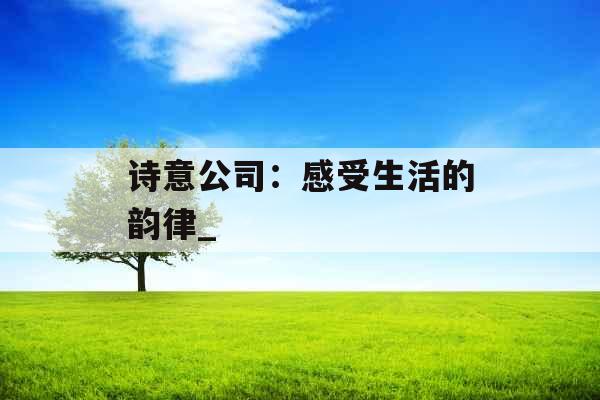 诗意公司：感受生活的韵律_