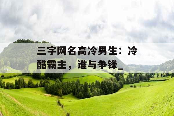 三字网名高冷男生：冷酷霸主，谁与争锋_