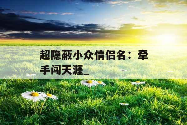 超隐蔽小众情侣名：牵手闯天涯_