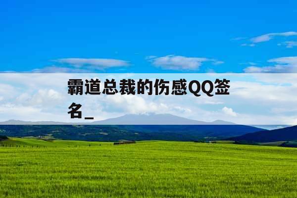 霸道总裁的伤感QQ签名_