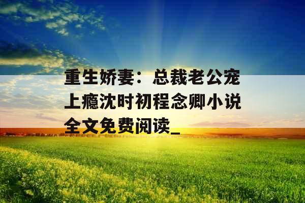 重生娇妻：总裁老公宠上瘾沈时初程念卿小说全文免费阅读_