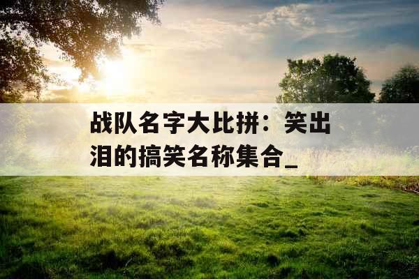 战队名字大比拼：笑出泪的搞笑名称集合_