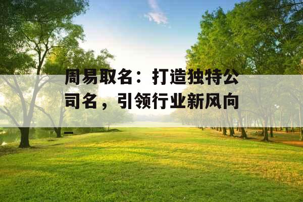 周易取名：打造独特公司名，引领行业新风向_