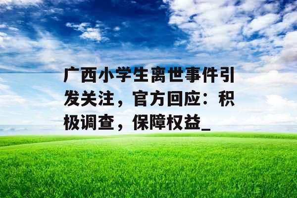 广西小学生离世事件引发关注，官方回应：积极调查，保障权益_