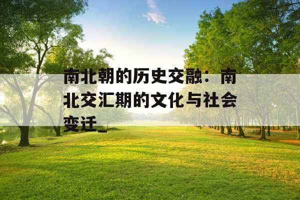 南北朝的历史交融：南北交汇期的文化与社会变迁_