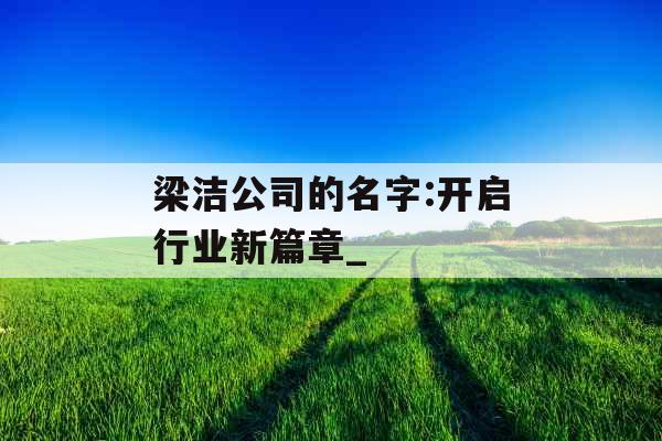 梁洁公司的名字:开启行业新篇章_