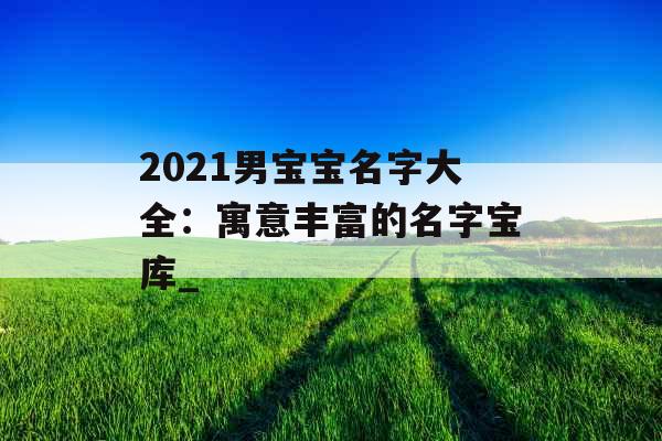 2021男宝宝名字大全：寓意丰富的名字宝库_