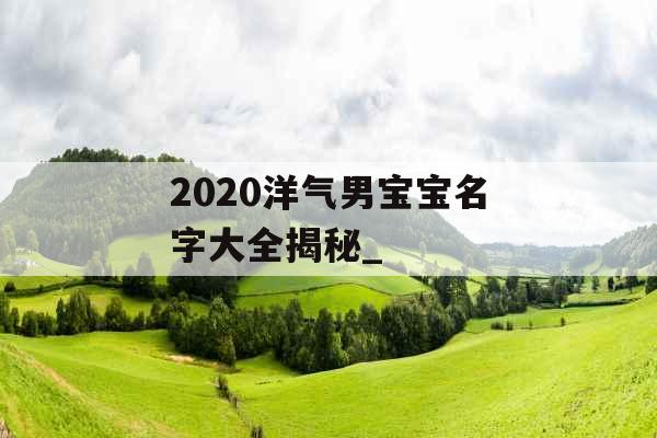 2020洋气男宝宝名字大全揭秘_