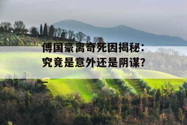 傅国豪离奇死因揭秘：究竟是意外还是阴谋？_