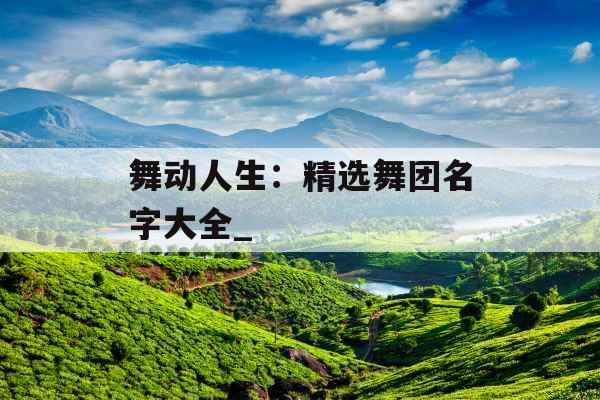 舞动人生：精选舞团名字大全_