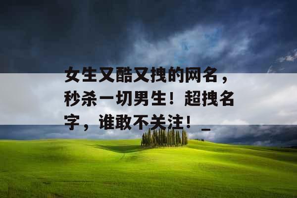 女生又酷又拽的网名，秒杀一切男生！超拽名字，谁敢不关注！_